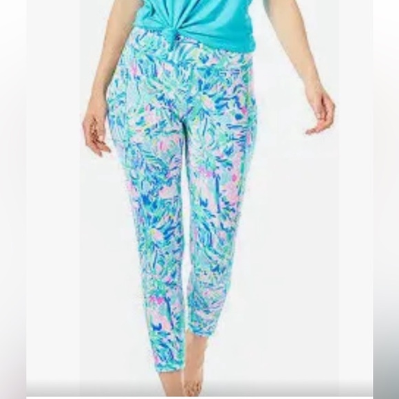 Lilly Pulitzer Tropical Emora Cabana Pant Mid Rise Cocktail Woman Size Medium - Picture 10 of 14